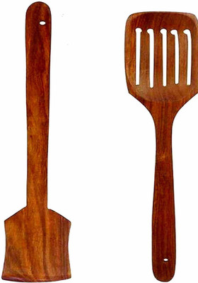 NABIL CREATION NABIL CREATION Cooking Spoons Set of 2.Wooden Spoon Set Kitchen/Cutlery Set Disposable Wooden Cutlery Set(Pack of 2)
