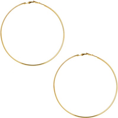 Shining Jewel Fine Gold Plated Big Size Partywear and Stylish Hoop Earrings For Girls and Women (SJ_1306) Brass Hoop Earring