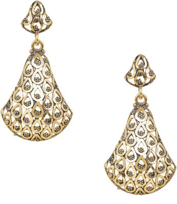 Shining Jewel Antique Gold Designer Simple Dangle and Drop Earrings for Women (SJ_1646) Crystal Brass Drops & Danglers