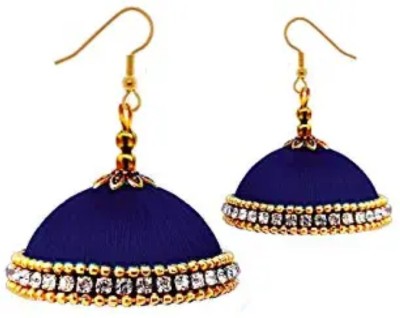 PORINNO por4hg Stone, Silk Dori Jhumki Earring