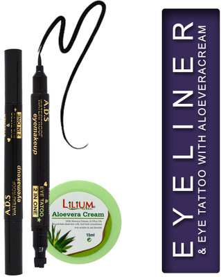 ads 2in1 Eyeliner and Eye Tatoo A-01757 with Aloevera Cream 10 g(Black)