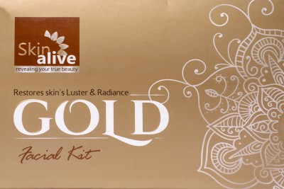 Skin Alive Gold Facial Kit skin flexibilty& Smoothness giving the skin(5 x 15 g)