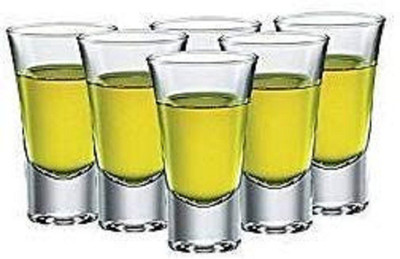 RR MALL Crystal Clear Heavy Base Fancy Design Curved Tequila Shot Glass Set,40 Ml- Set Of (6) Glass Set Whisky Glass  (40 Ml, Glass, Clear) For Rs. 45 @ 94 %