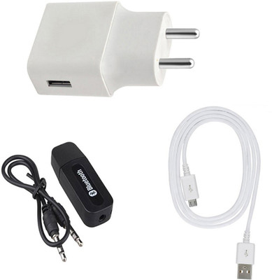 DAKRON Wall Charger Accessory Combo for Tecno Camon 12 Air(White)
