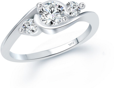 VIGHNAHARTA Alloy Crystal, Cubic Zirconia Rhodium Plated Ring