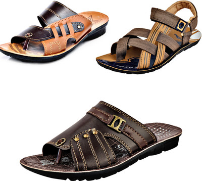 Calcados by Sandals Combo Pack of 3 Fancy Men Multicolor Flats
