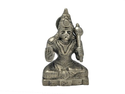 jy Panchdhatu Brass Hanuman God Idol Lite Silver Colour Decorative Showpiece  -  9 cm(Brass, Silver)