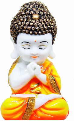 Jaipuri Craft Little Baby Monk Decorative Showpiece Made In India Home Decor Car DecorShowpiece Decorative Showpiece  -  18 cm(Polyresin, Yellow)
