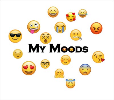 Byte Studio 121 cm Moods Emoji Wall Sticker Reusable Sticker(Pack of 1)