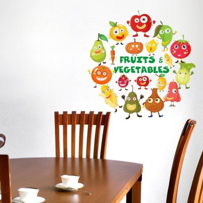 Wallzone 50 cm Fruits & Vegtables Removable Sticker(Pack of 1)