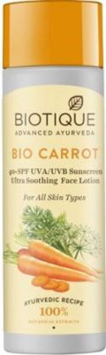 BIOTIQUE Sunscreen - SPF 40 PA+ Bio Carrot UVA/UVB Sunscreen(190 ml)