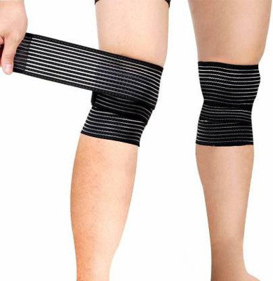 keycraze (1pair) Weight Lifting, Gym Workout, Cross Training Knee Straps for Squats Knee Support(Black)