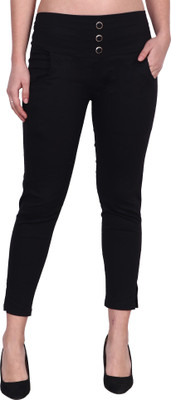 Popwings Regular Fit Women Black Trousers