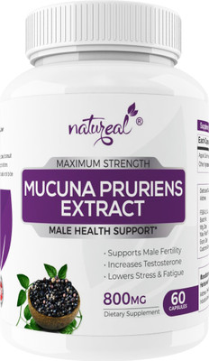 Natureal Mucuna Pruriens Kapikachhu Extract 800mg Capsules for Advanced Male Health Support(60 No)