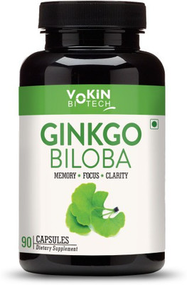 Vokin Biotech Ginkgo Biloba for Mental Clarity Focus and Memory(90 Capsules)
