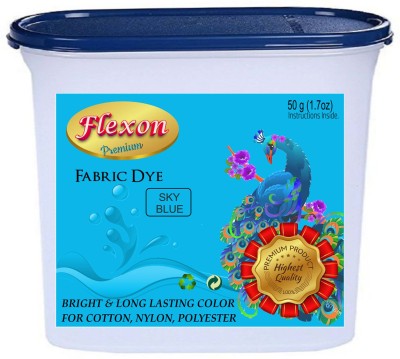 flexon Dye Powdered Fabric Dye (SKY BLUE)-50 GRAMS