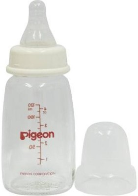 Pigeon Glass Feeding Bottle - 120 ml(White, clear)