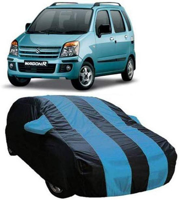 AASTER Car Cover For Maruti Suzuki WagonR (With Mirror Pockets)(Blue, Blue)