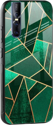 QRIOH Glass Back Cover for Vivo V15 Pro(Multicolor, Grip Case, Silicon, Pack of: 1)