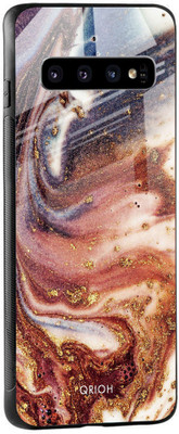 QRIOH Glass Back Cover for Samsung Galaxy S10 Plus(Multicolor, Grip Case, Silicon, Pack of: 1)