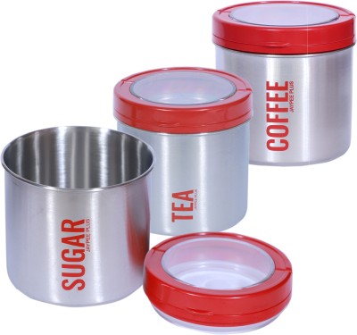 Jaypee Plus Steel Grocery Container  - 600 ml(Pack of 3, Red)