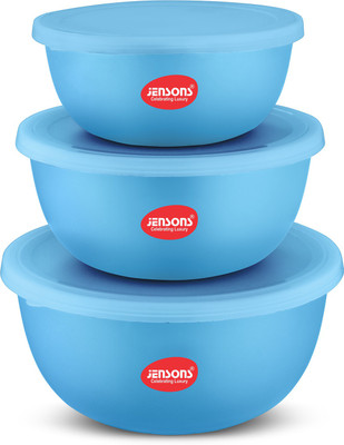 Jensons Steel, Plastic Grocery Container  - 600 ml, 800 ml, 1300 ml(Pack of 3, Blue)