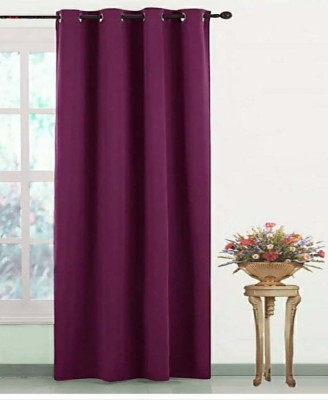 VeNom 243.84 cm (8 ft) Silk Blackout Long Door Curtain Single Curtain(Solid, Violet)