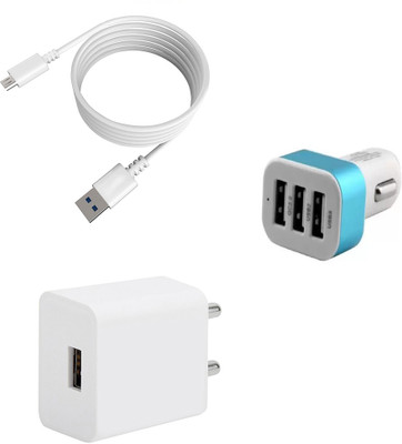 DAKRON Wall Charger Accessory Combo for Gionee F9 Plus(White)
