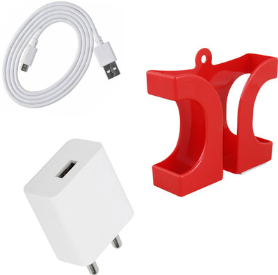 DAKRON Wall Charger Accessory Combo for Infinix S5(White)