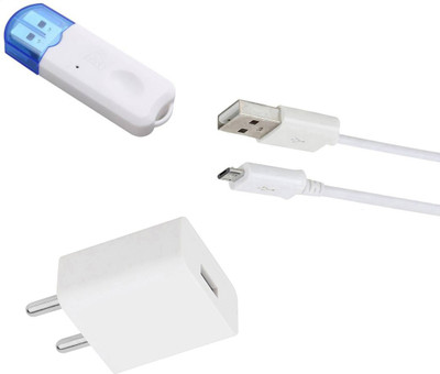 DAKRON Wall Charger Accessory Combo for Tecno Spark 4 Air(White)
