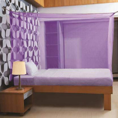 Iblay HDPE - High Density Poly Ethylene Adults Washable Purple Rectangular Fine Mesh HDPE - High Density Poly Ethylene Mosquito Net, 6.5x6.5 Insect Protection Repellent, Perfect for Indoors and Outdoors Mosquito Net(Purple, Bed Box)