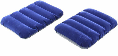 Radhe Hub Polyester Fibre Smiley Travel Pillow Pack of 2(Blue)