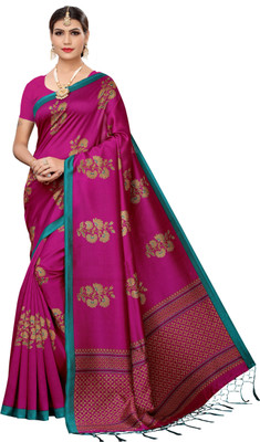 Salooni Printed, Self Design, Floral Print Mysore Silk Blend Saree On Flipkart For Rs. 275 @ 84% off