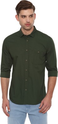 Louis Philippe Men Solid Casual Dark Green Shirt