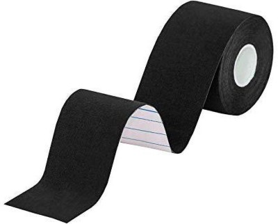 ALPHA 3 NS Kinesiology Sports Tape with Cotton Elastic Muscle Support(Black) Kinesiology Tape(Black)