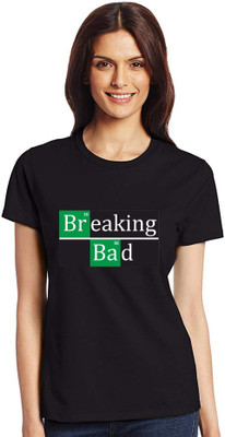 ShikharRetails Typography Women Round Neck Black T-Shirt