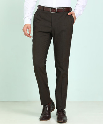Raymond Regular Fit Men Brown Trousers