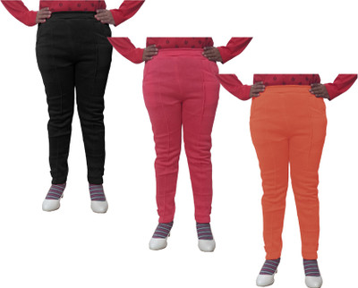 Indistar Regular Fit Women Orange, Pink, Black Trousers