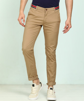 John Players Skinny Fit Men Beige Trousers