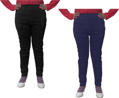 IndiWeaves Regular Fit Women Dark Blue, Black Trousers