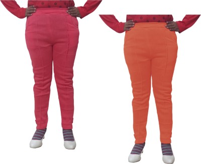 Indistar Regular Fit Women Orange, Pink Trousers