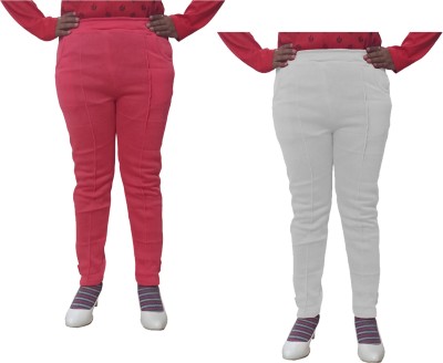 Indistar Regular Fit Women White, Pink Trousers