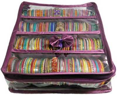 Aadhya Multipurpose Bangle Box Jewellery Vanity Box(Purple)