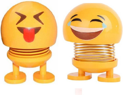 JGJ car dashboard dancing dolls laughing and crying face(Yellow)