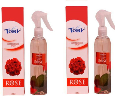 TOBY sweet Spray Rose air freshner.250 ml each.pack of 2.(2 x 250 ml)