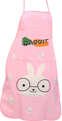 Nema Polyester Home Use Apron - Free Size(Pink, Single Piece)