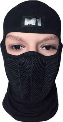 TinyTales Black Bike Face Mask for Boys & Girls(Size: Free,  Balaclava)
