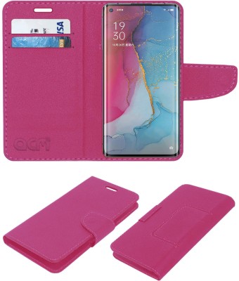 ACM Flip Cover for Oppo Reno3 Pro(Pink, Cases with Holder, Pack of: 1)