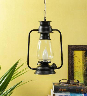 Classical Lalten Hanging Pendant Lamp Ceiling Lamp(Black)