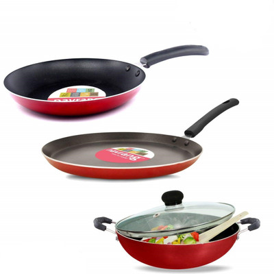 NAVRANG Non-Stick Coated Cookware Set(Aluminium, 4 - Piece)